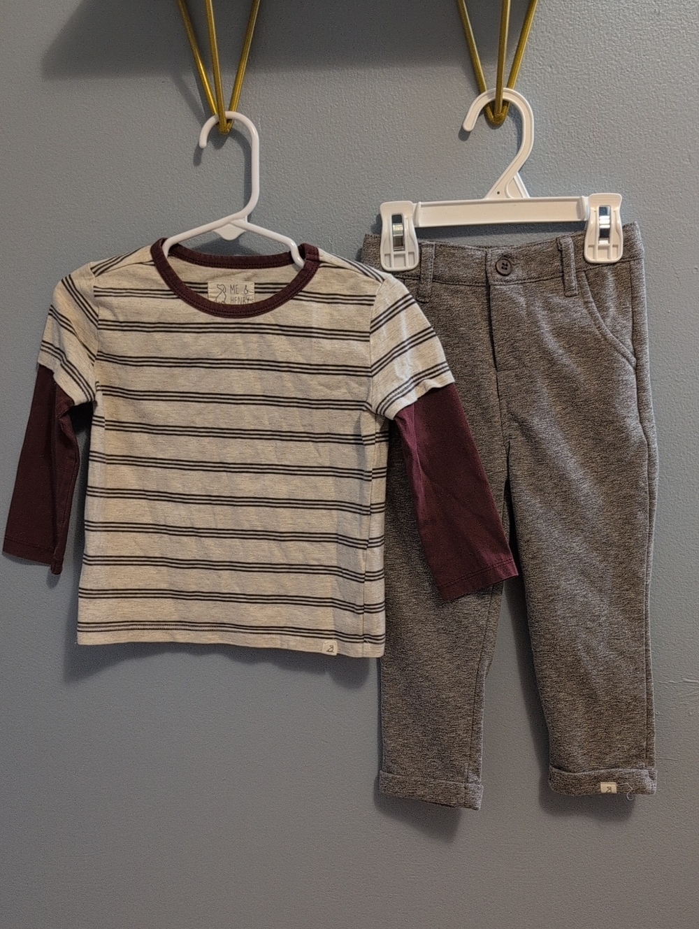 Me & Henry London - Bundle Striped Long Sleeve Tee Shirt And Pants